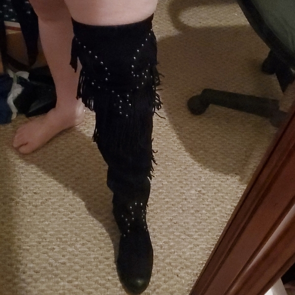 NIB Naughty Monkey Suede 7.5 Over-the-Knee Boots - Picture 4 of 14